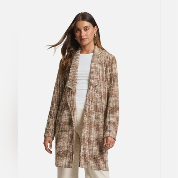 Mocha & Ivory Brown Brixton Textured Midi Blazer - Picture 6 of 7